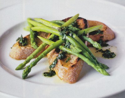 picture of Asparagus with tarragon salsa verde
 Asparagus