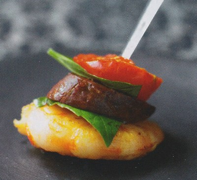 picture of Prawn, chorizo and tomato kebabs
 Canape