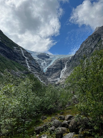 picture of Kjenndal Glacier at the top of Loen lake
 Norway