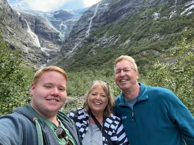 picture of Kjenndal Glacier at the top of Loen lake
 Norway