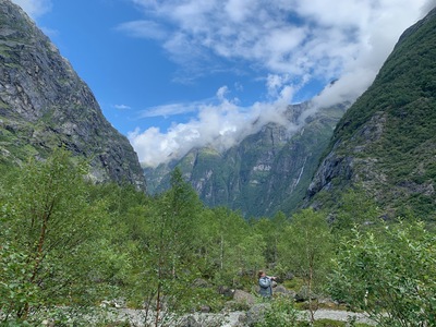 picture of Kjenndal Glacier at the top of Loen lake
 Norway
