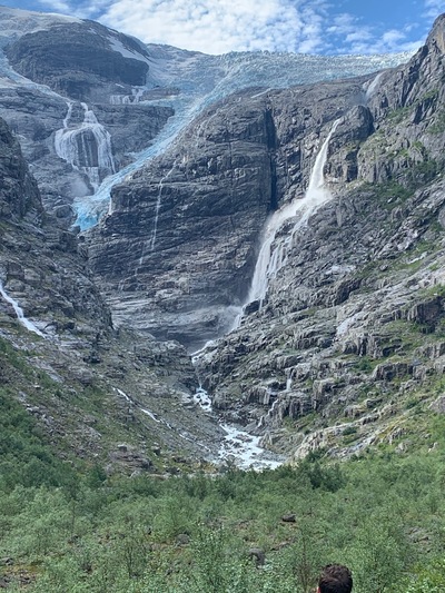 picture of Kjenndal Glacier at the top of Loen lake
 Norway
