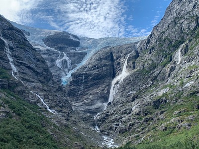 picture of Kjenndal Glacier at the top of Loen lake
 Norway