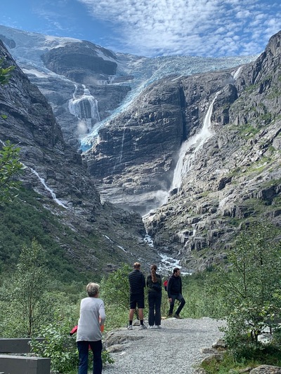 picture of Kjenndal Glacier at the top of Loen lake
 Norway