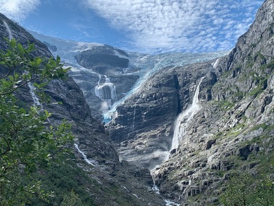 picture of Kjenndal Glacier at the top of Loen lake
 Norway