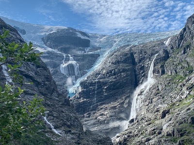 picture of Kjenndal Glacier at the top of Loen lake
 Norway