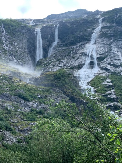 picture of Kjenndal Glacier at the top of Loen lake
 Norway