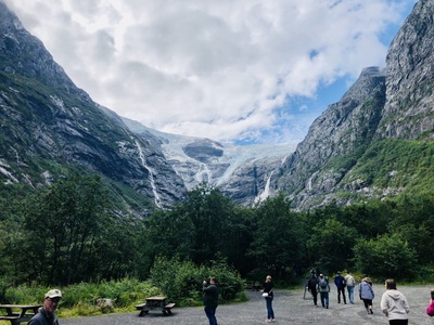 picture of Kjenndal Glacier at the top of Loen lake
 Norway