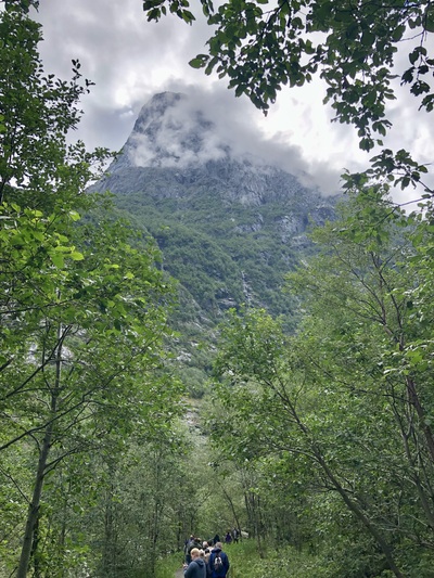 picture of Kjenndal Glacier at the top of Loen lake
 Norway