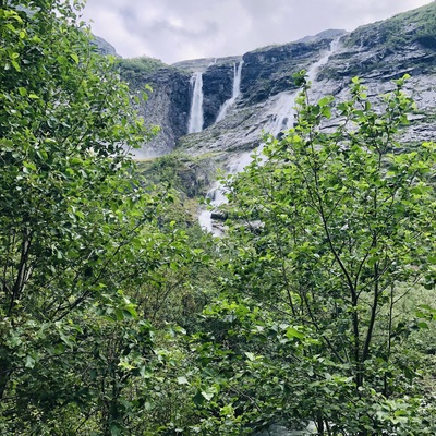picture of Kjenndal Glacier at the top of Loen lake
 Norway