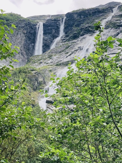 picture of Kjenndal Glacier at the top of Loen lake
 Norway