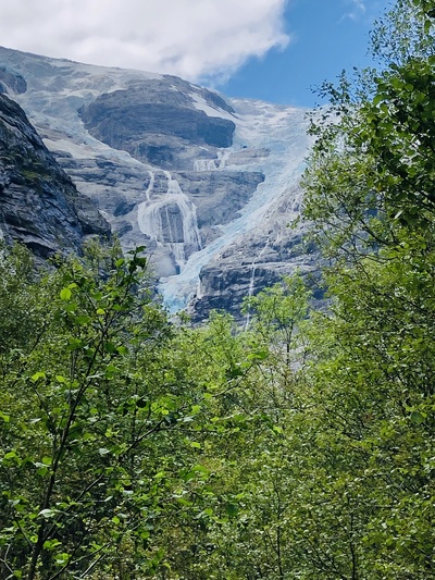 picture of Kjenndal Glacier at the top of Loen lake
 Norway