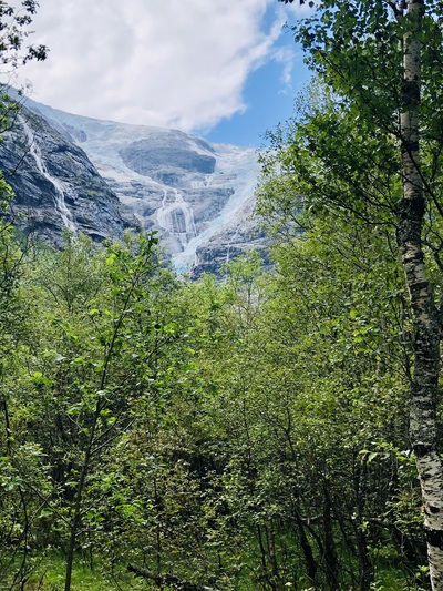 picture of Kjenndal Glacier at the top of Loen lake
 Norway