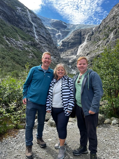 picture of Kjenndal Glacier at the top of Loen lake
 Norway
