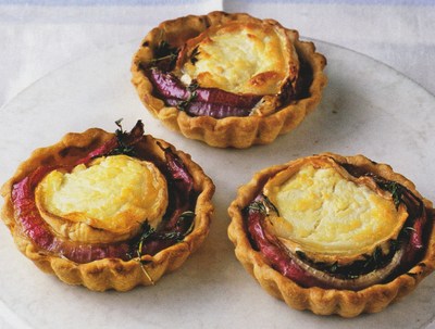 picture of Goat's cheese and red onion tarts
 Onions