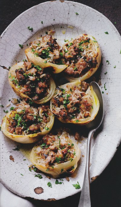 picture of Onion stuffed with spiced sausage
 Onions